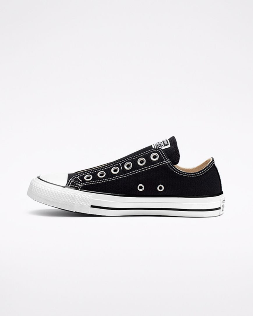 Zapatos Slip On Converse Chuck Taylor All Star Mujer Negras Blancas Negras | PE 7L5482